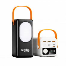 Повербанк Moltis 50000 мА·ч — мощный Power Bank 22.5W с быстрой зарядкой, 3 USB порта, LED-фонарь, универсальный аккумулятор 10113