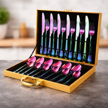 Столовый набор HL на 6 персон, 24 предмета в кейсе, хамелеон