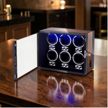 Шкатулка для часов на 6 слотов с подсветкой RGB и Bluetooth 10200 Шкатулка для часов на 6 слотов с подсветкой RGB и Bluetooth 10200