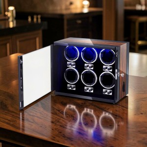 Шкатулка для часов на 6 слотов с подсветкой RGB и Bluetooth 10200