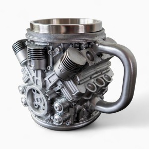 Кружка в форме двигателя V8 из нержавеющей стали и смолы 27