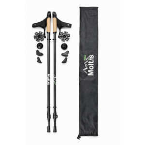 Скандинавские палки для ходьбы Moltis Relax MR-455 телескопические с чехлом и сменными наконечниками 10028